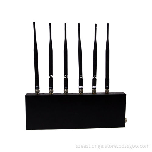 12w 6 Band Wifi 3g Gps Signal Jammer / Blocker Est-808i For Custom , 33dbm